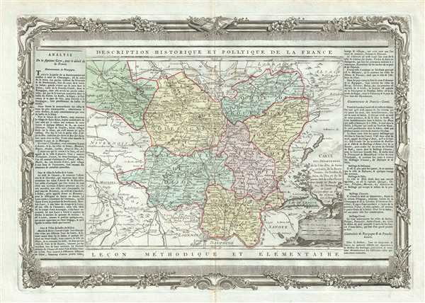 Carte des Departemens de la Cote d'Or, de Saone et Loire, de la Haute Saone, du Doubs, du Jura, de l'Ain, et de la partie Sud de celui d'Yonne. - Main View