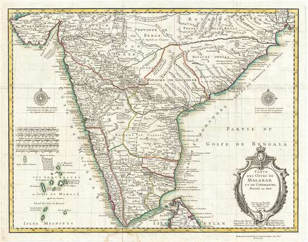 Carte des Cotes de Malabar et de Coromandel.