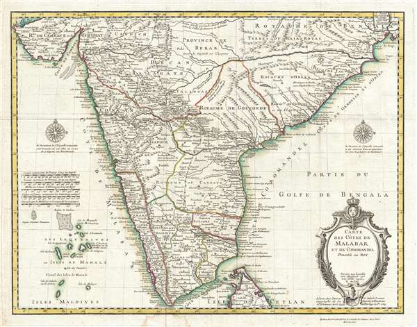 Carte des Cotes de Malabar et de Coromandel. - Main View