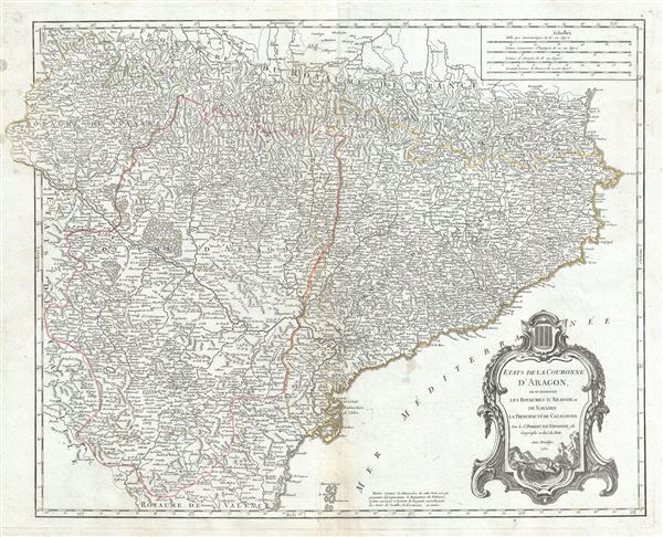 Etats de la Couronne d'Aragon, ou se trouvent les Royaumes d'Aragon et de Navarre, la Principaute de Catalogne. - Main View