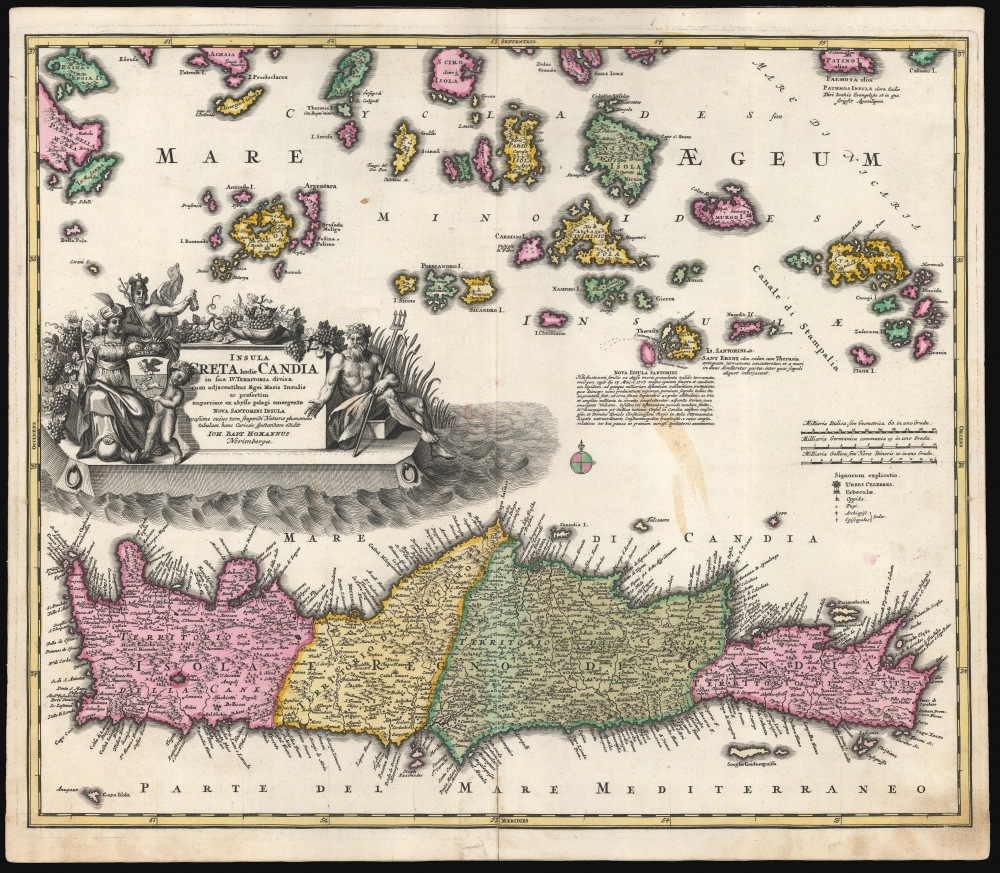 1710 Map of Crete and the Greek Islands