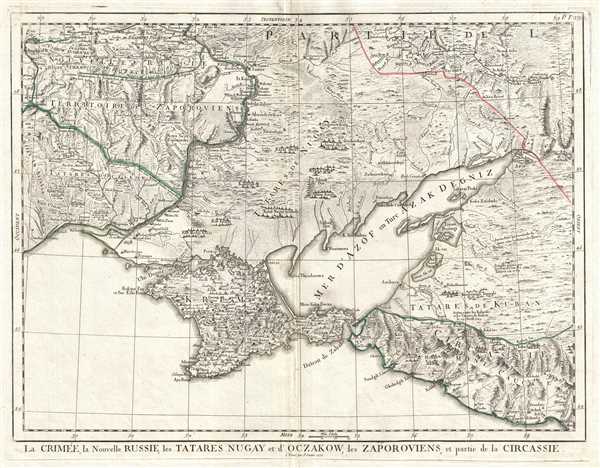 1777 Santini Map of the Crimean Peninsula and Ukraine