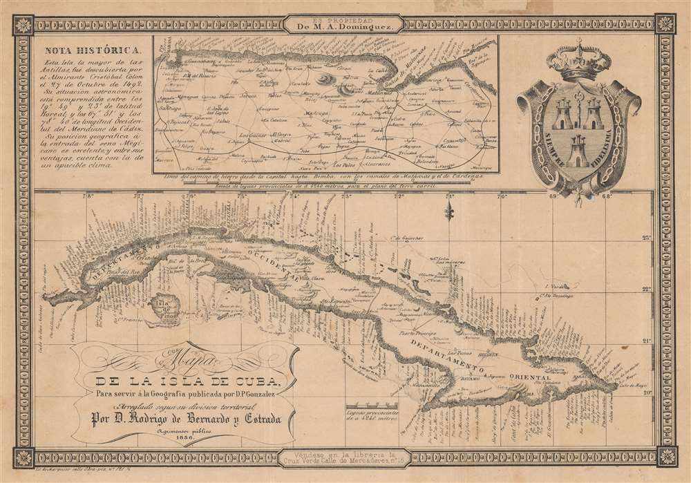 Mapa de la Isla de Cuba, para servir a la Geografía publicada por D.P. González... - Main View