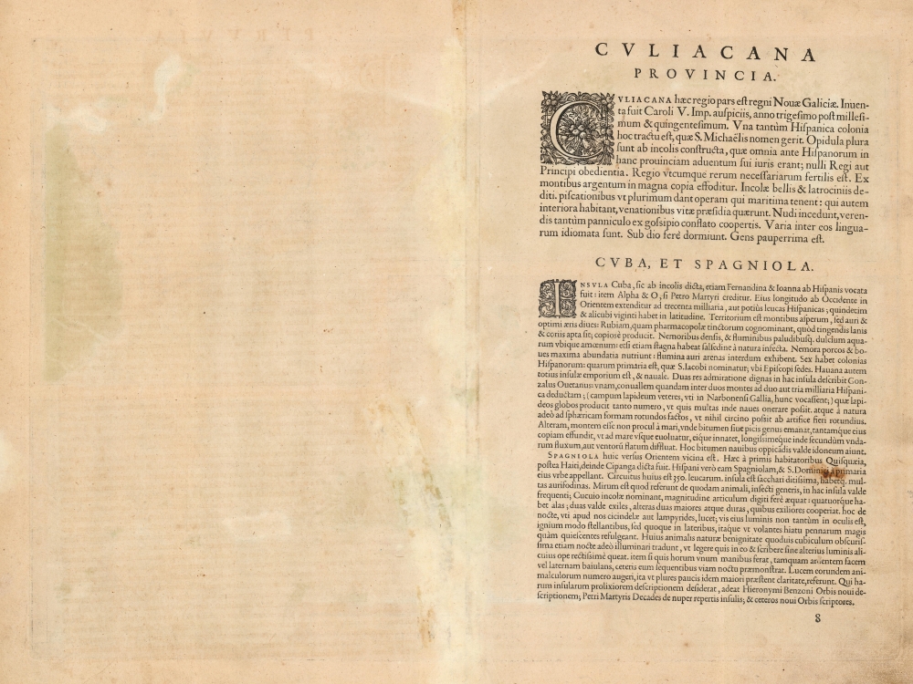 Culiacanae, America Regionis Descriptio./ Hispaniolae, Cubae, Aliarumque Insularum Circumiacentium, Delineatio./ Cum Imp. et Regio./ privilegio decennali 1579. - Alternate View 1