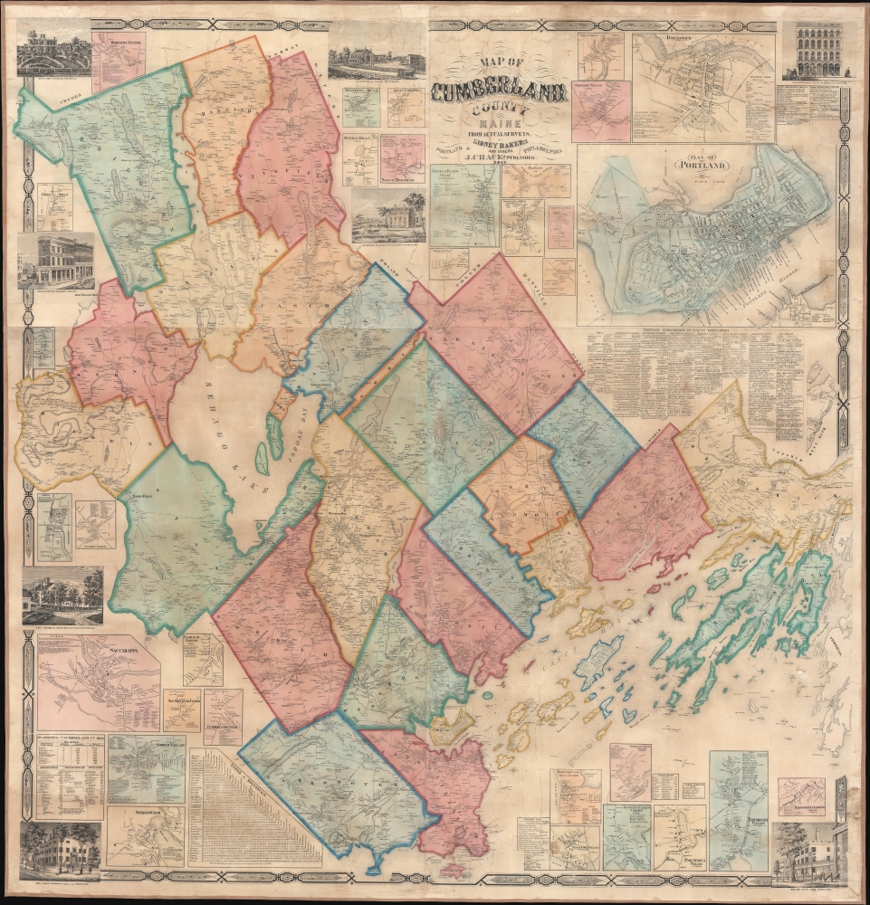 Map of Cumberland County Maine from actual surveys. - Main View