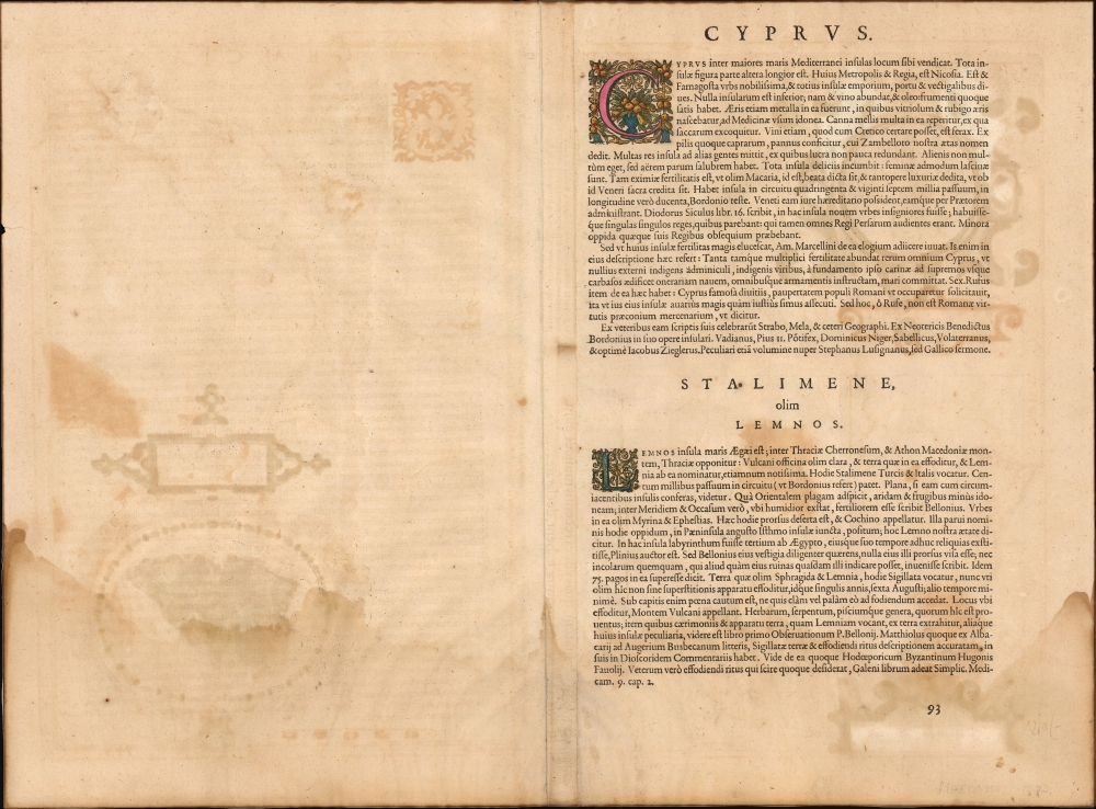 Cypri Insulae Nova Descript. 1573. - Alternate View 1