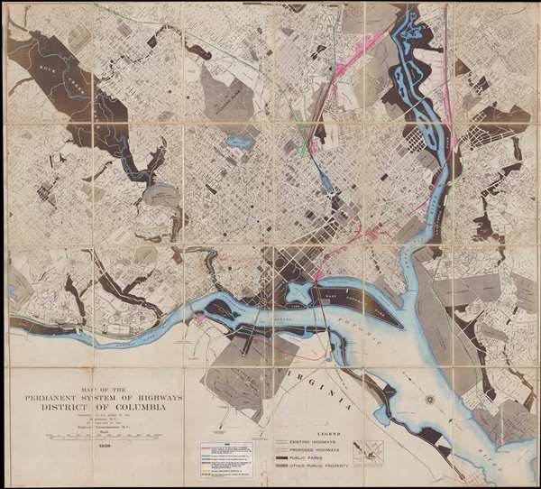 Map of the Permanent System of Highways District of Columbia. - Main View
