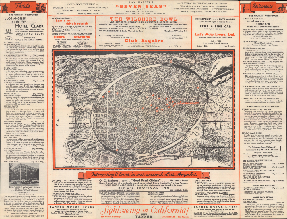 1935 Eddy Pictorial View of Downtown Los Angeles