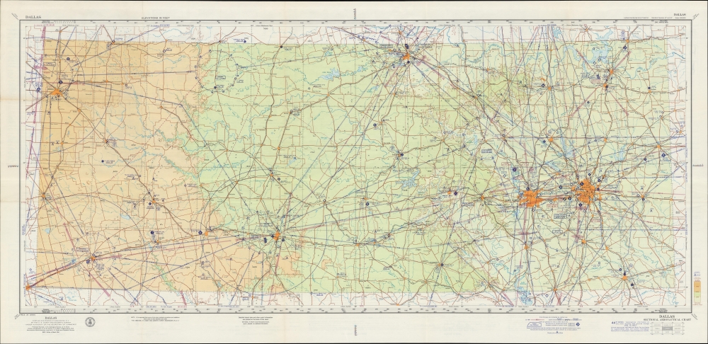Dallas Sectional Aeronautical Chart. 43rd Edition. U. S. Air Force Edition. - Main View