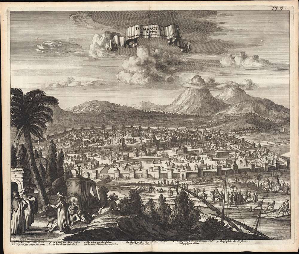 Damascus in Syrien Volgens des Afteeckening gedaen in 't Iaer 1668. - Main View