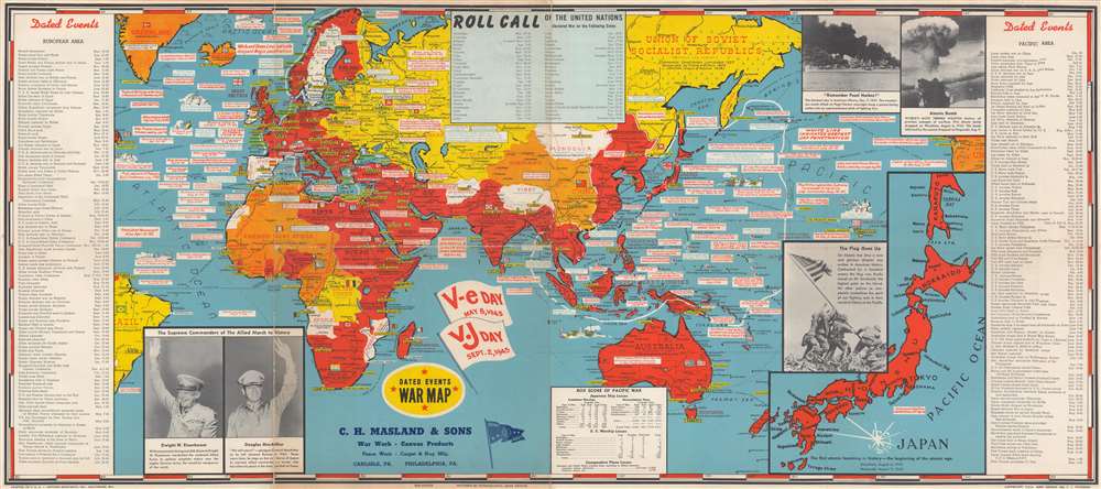 Un Map Of The World 1945 Dated Events War Map.: Geographicus Rare Antique Maps