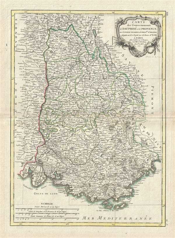 Carte des Gouvernements de Dauphine et de Provence avec le Comtat Venaissin et la Princte. D'Orange. - Main View