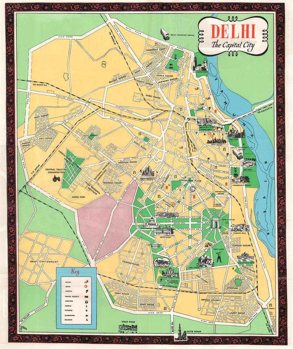 Guide Map of Delhi. Delhi The Capital City. - Main View
