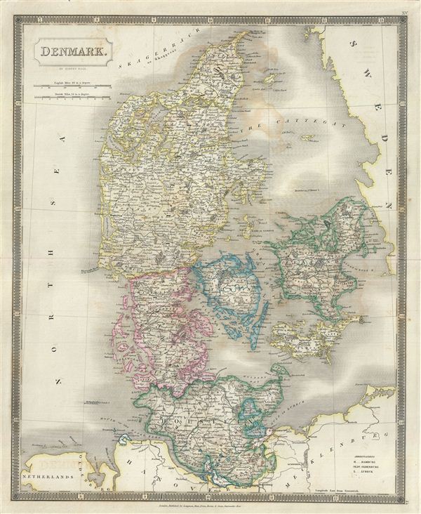 1835 Hall Map of Denmark