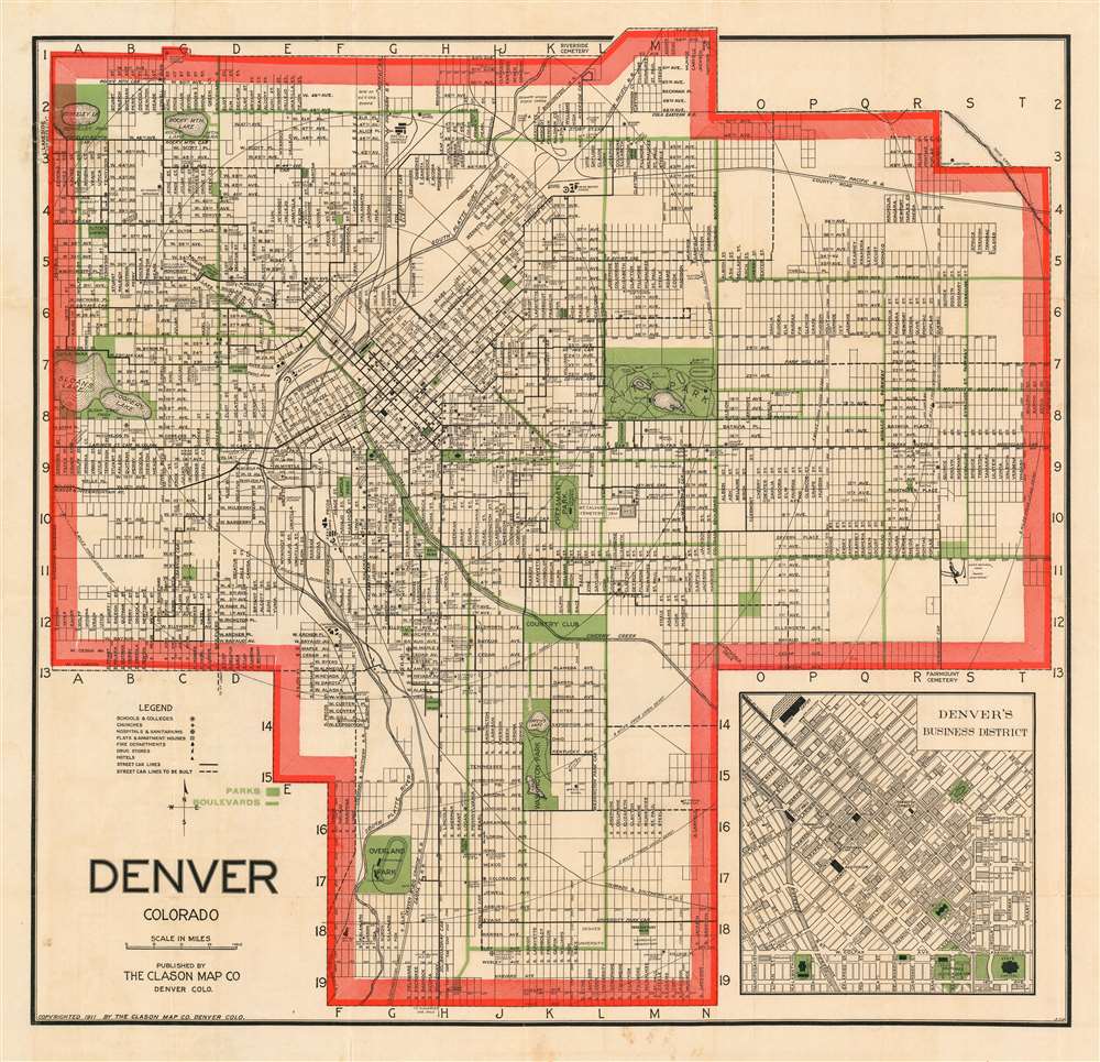 Denver In The Map Denver Colorado.: Geographicus Rare Antique Maps Denver In The Map Denver Colorado.: Geographicus Rare Antique Maps