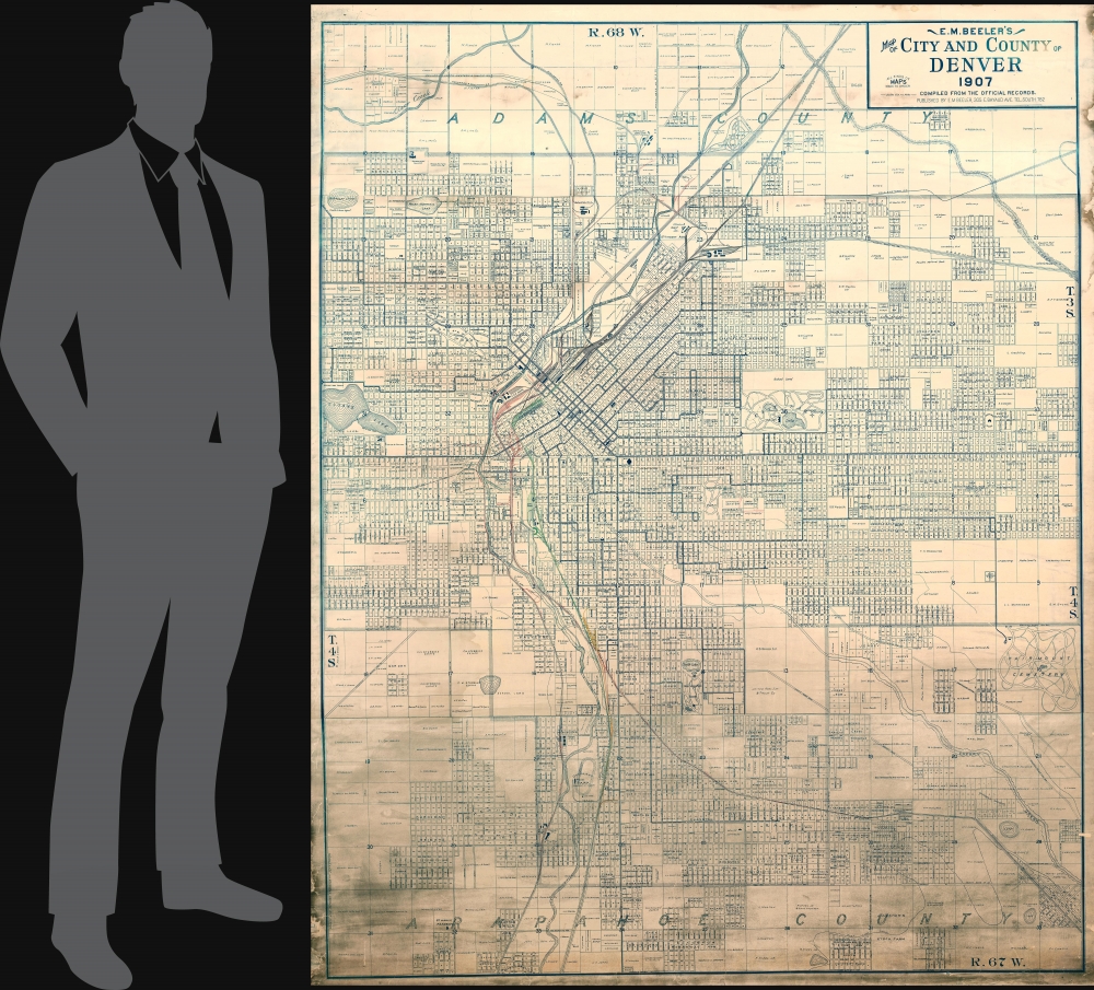 E. M. Beeler's Map of City and County of Denver 1907. - Alternate View 1