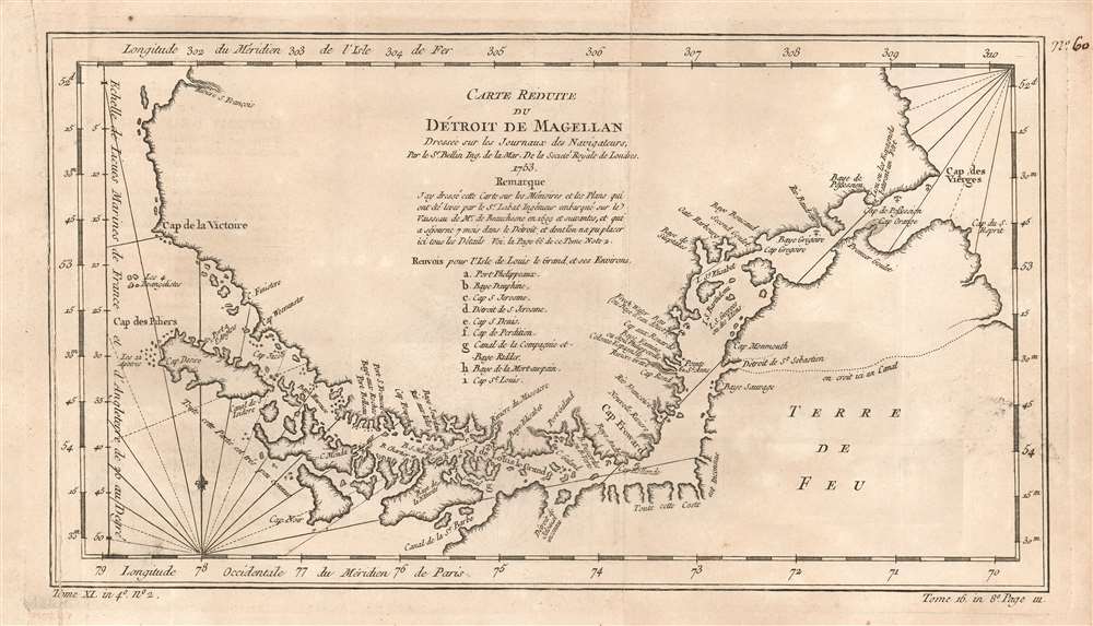 Carte Reduite du Detroit de Magellan Dressee sur les Journaux des Navigateurs. - Main View