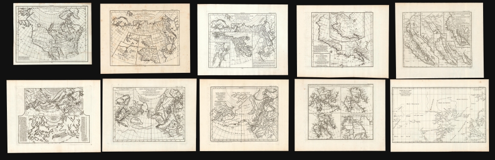 Carte des parties nord et oust de L'Amerique/ Carte des parties Nord et est de L'Asie/Nouvelle représentation Des Côtes Nord et Est de l'Asie/ Carte de la Californie et des Pays Nord-Ouest separés de l'Asie par le détroit d'Anian./ Carte de la Californie Suivant.../ Carte des Nouvelles Decouvertes dressée par Phil. Buache/ Carte Générale des Découvertes de l'Amiral de Fonte…/ Carte Generale des Découvertes de l'Amiral de Fonte ... Jefferys/ Carte qui Représente les différentes connoissances que l'on a eues des Terres Arctiques depuis 1650 jusqu'en 1747 / Partie de la Carte du Capitaine Cluny… - Main View