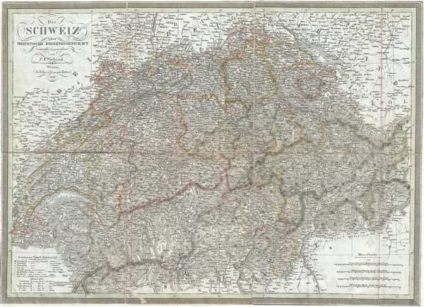 1828 Weiland Map of Switzerland