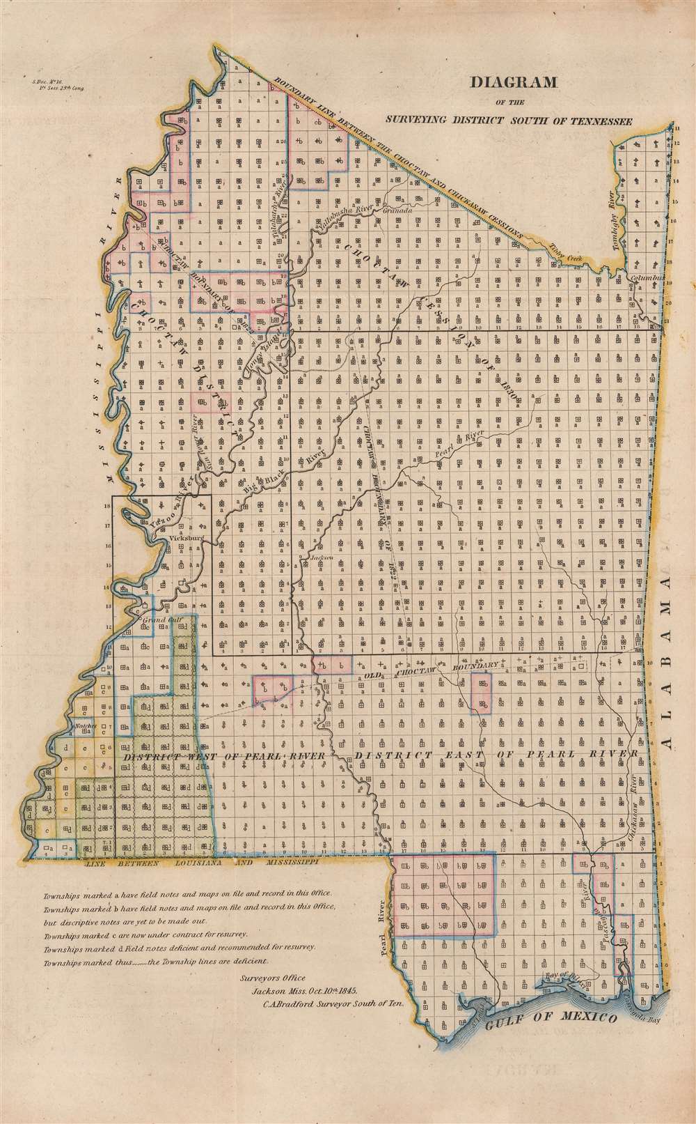 Diagram of the Surveying District South of Tennessee. - Main View
