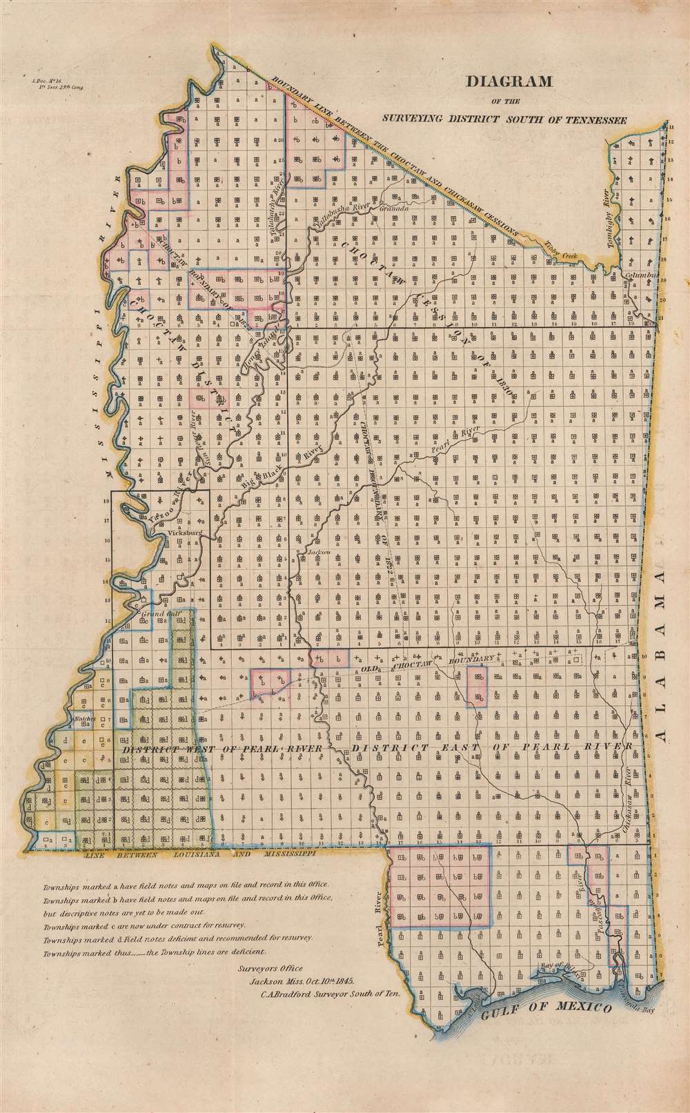 Diagram of the Surveying District South of Tennessee. - Main View