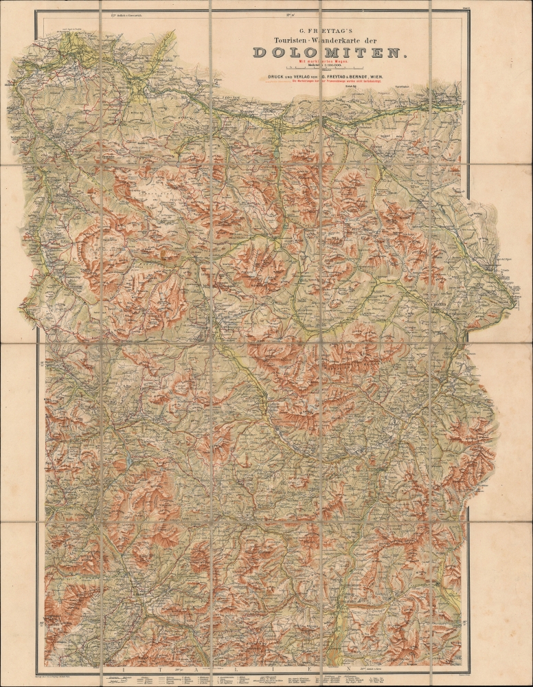 G. Freytag's Touristen-Wanderkarte der Dolomiten mit markierten Wegen. Blatt 2. - Main View