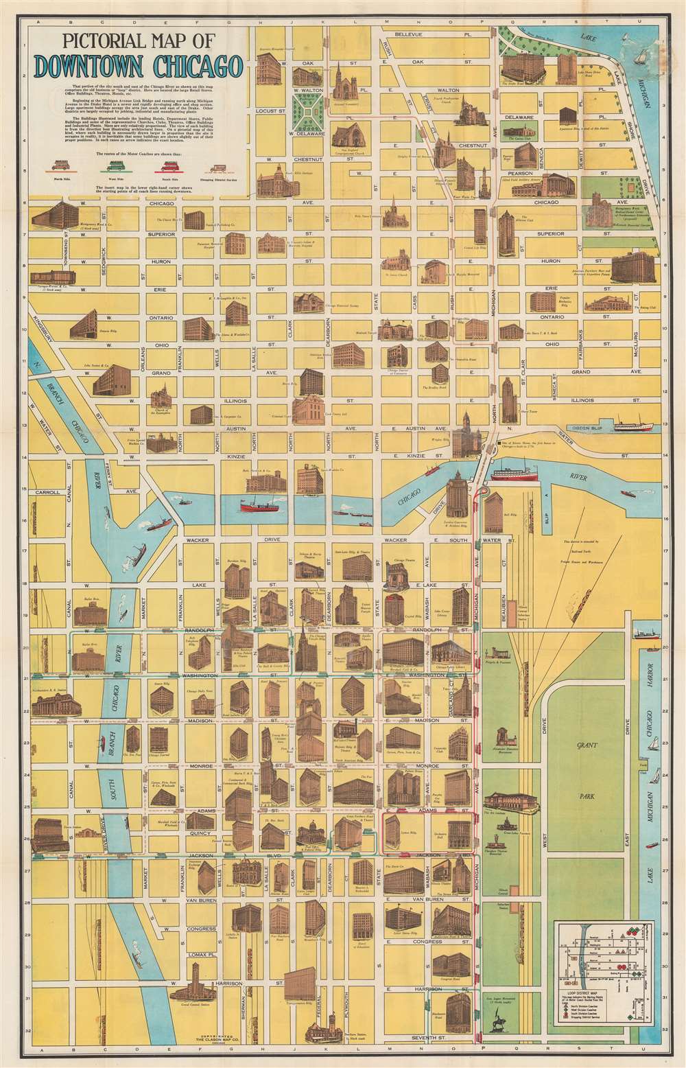 Pictorial Map of Chicago. - Alternate View 2