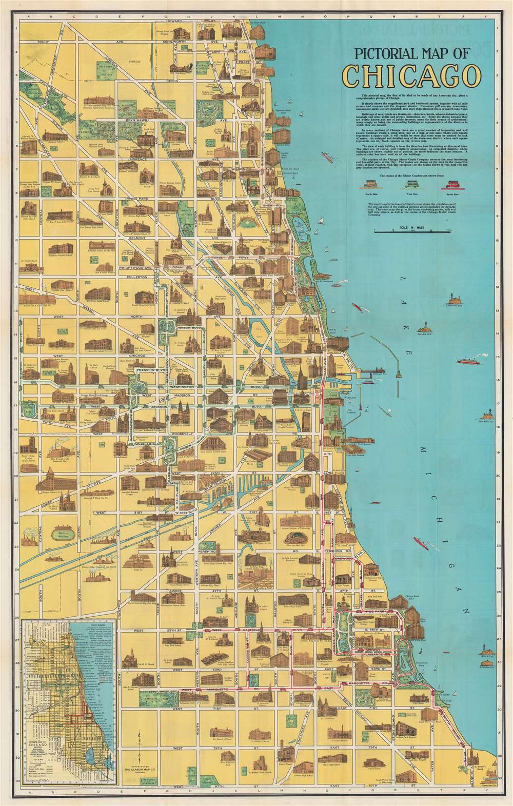 Pictorial Map of Chicago. - Main View