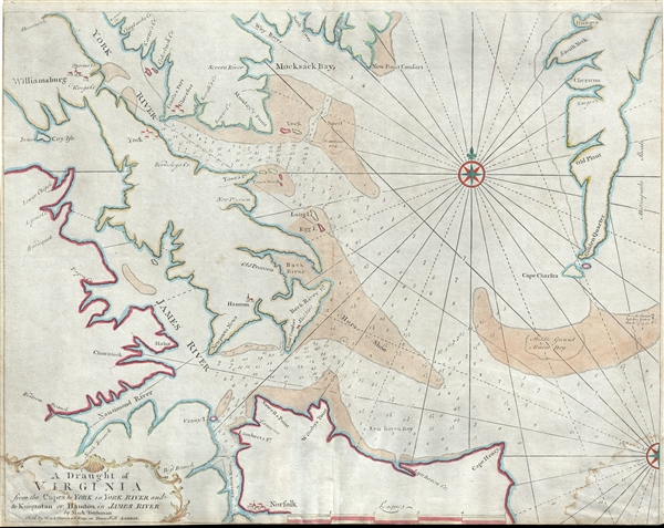 A Draught of Virginia from the Capes to York in York River and to Kuiquotan or Hamton in James River. - Main View