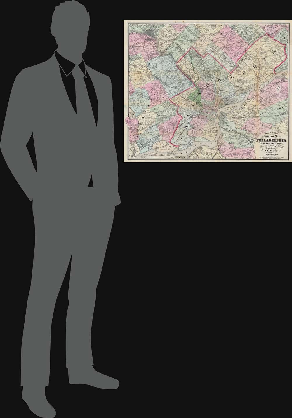 Barnes' Driving Map of Philadelphia and Surroundings. - Alternate View 1