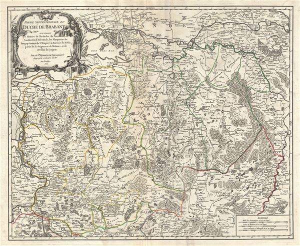 Partie Septentrionale du Duche de Brabant ou se trouvent les Mairies de Bosleduc, le Turnhout, de Santhoven, d'Herentals, les Marquisats de Berg-op-Zoom, et du St. Empire, la Baronie de Breda, partie de la Seigneurie de Malines, et de l'Eveche de Lyege etc.  - Main View