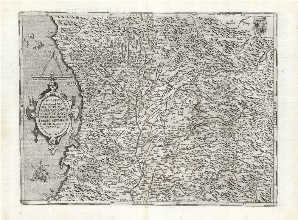 Ducatus Mediolanensis, Finitimarumque Regionū Descriptio,, Auctore Joanne Georgio Septala Mediolanense. - Main View