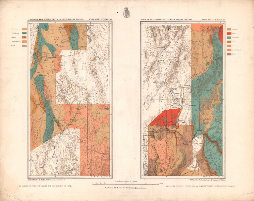 Parts of E. California, S.E. Nevada, N.W. Arizona and S.W. Utah. Atlas Sheet Number 58 / Atlas Sheet Number 66. - Main View