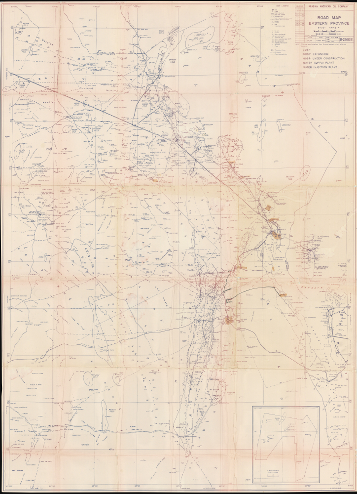 1963 / 1981 Aramco Map of Eastern Arabia, Onshore and Offshore Oil Fields