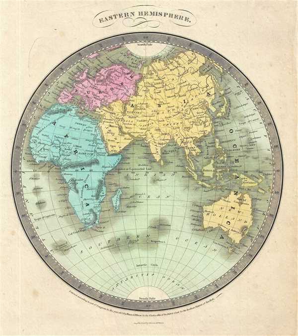 1834 Burr Map of the Eastern Hemisphere