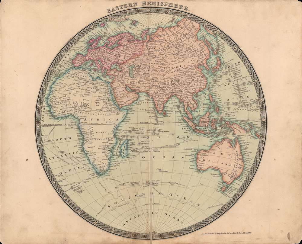 1831 Dower / Teesdale Map of the Eastern Hemisphere