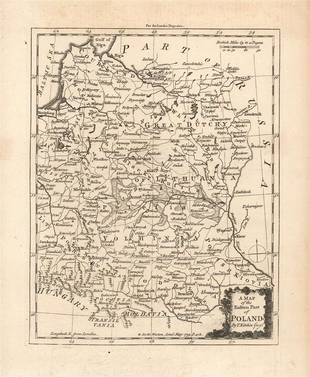 A Map of the Eastern Part of Poland By T. Kitchin Geogr. - Main View