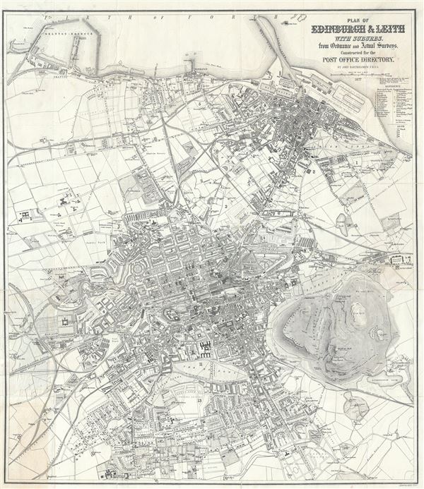 Plan of Edinburgh and Leith with Suburbs, from Ordnance and Actual Surveys, Constructed for the Post Office Directory, - Main View