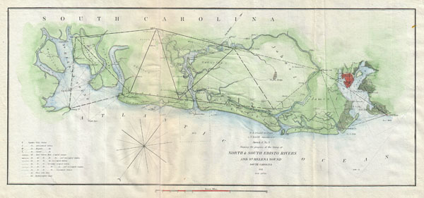 Sketch E. No. 3 Shewing the progress of the Survey at North & South Edisto Rivers and St. Helena Sound, South Carolina. - Main View