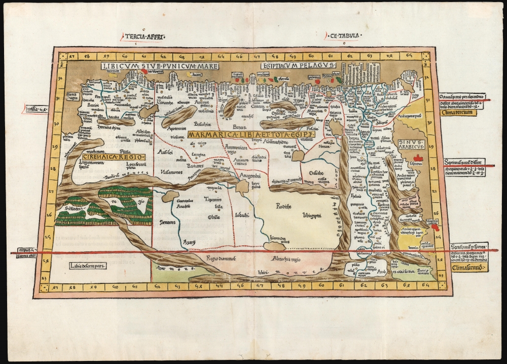 1486 Claudius Ptolemy / Nicolaus Germanus Map of Ancient Egypt