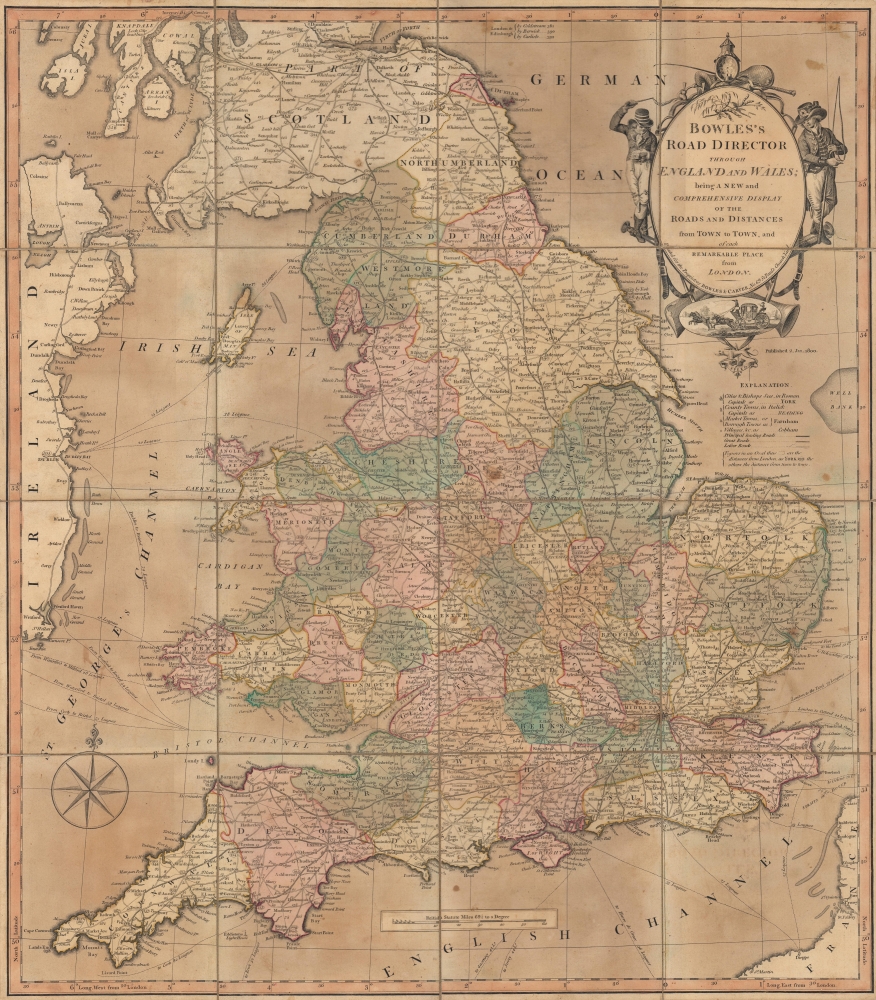 Bowles's road director through England and Wales; being a new and comprehensive display of the roads and distances from town to town, and of each remarkable place from London. - Main View