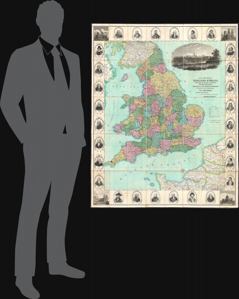 This New Map of England and Wales, with the Adjacent Countries, Compile by Surveyors Employed in the Ordnance Department, is Respectfully Dedicated to the King. - Alternate View 1