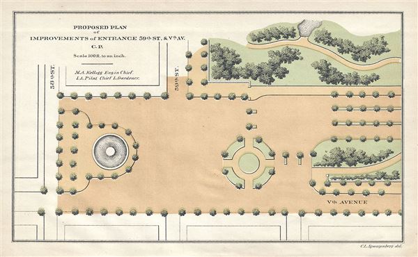 Proposed Plan of Improvements of Entrance 59th St. and Vth Av. C.P. - Main View