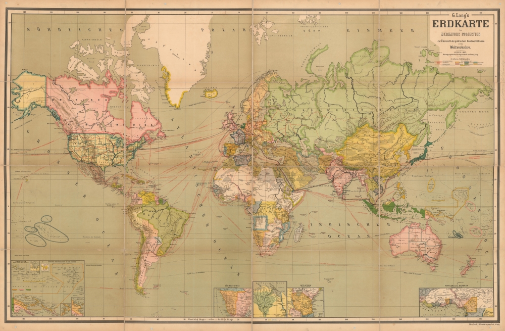 G. Lang's Erskarte in Merkators Projection. - Main View