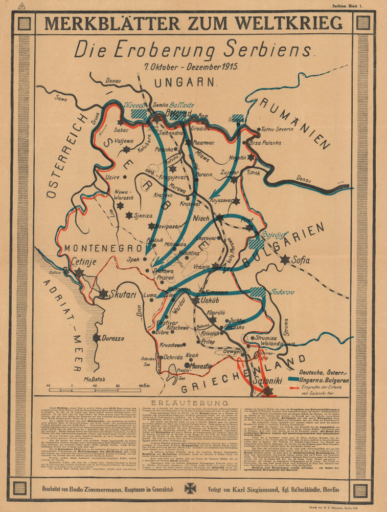 Merkblätter zu Weltkrieg Die Erobergun Serbiens. 7. Oktober - Dezember 1915. - Main View