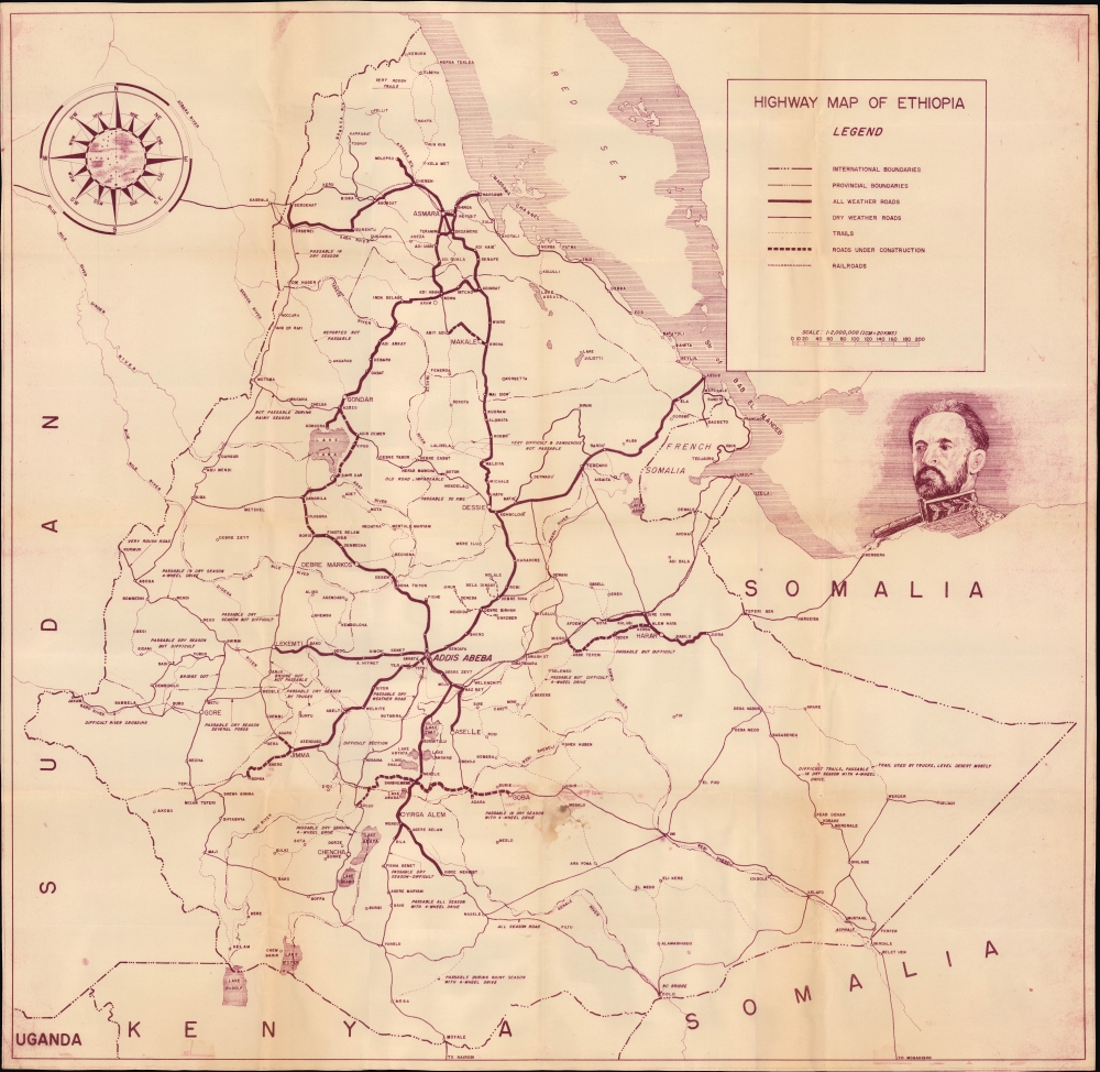Highway Map of Ethiopia. - Main View