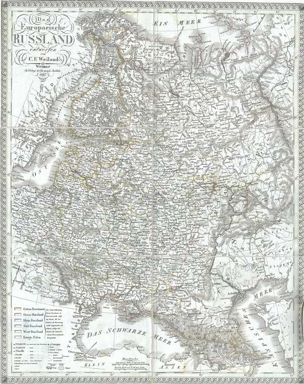 1827 Weiland Map of European Russia