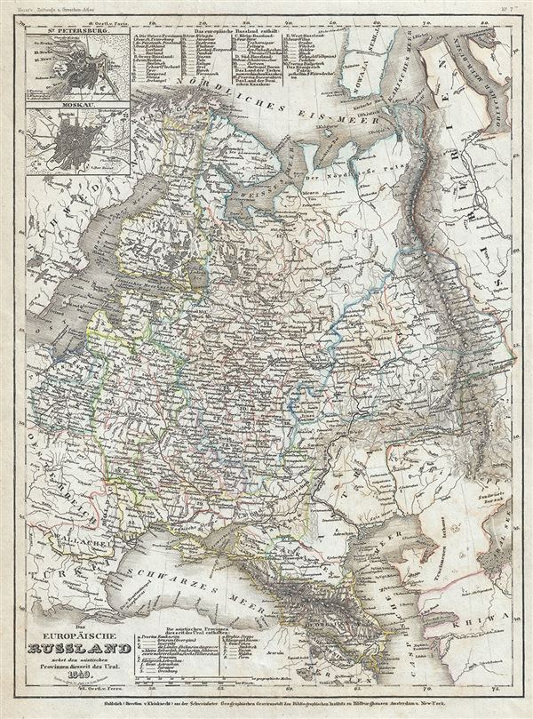 1849 Meyer Map of European Russia