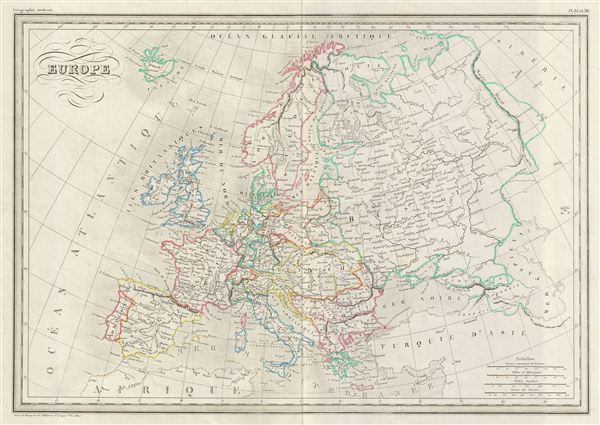1843 Malte-Brun Map of Europe