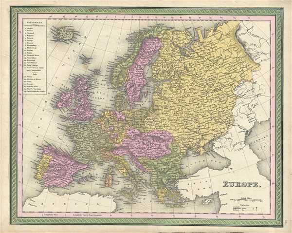 1849 Mitchell Map of Europe